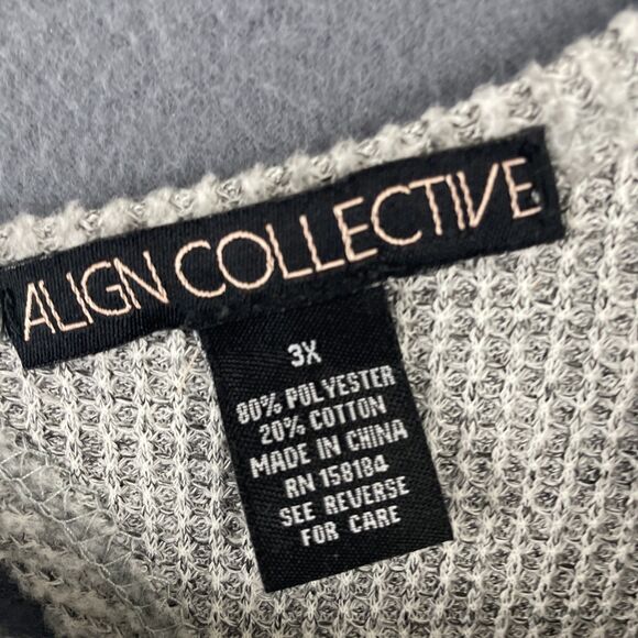 Align Collective Gray Cozy Open Back Crossover Pullover Sweater Women’s Sz 3x - Picture 2 of 5